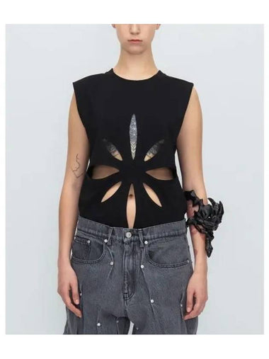 KUSIKOHC M Origami cut out sleeveless top black Army - KULTAKESKUS - BALAAN 1