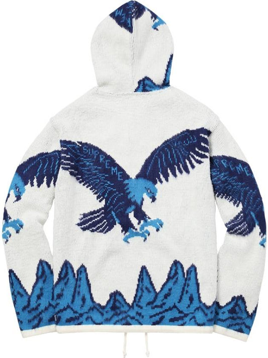 Eagle Hooded Zip Up Sweater White - SUPREME - BALAAN 2