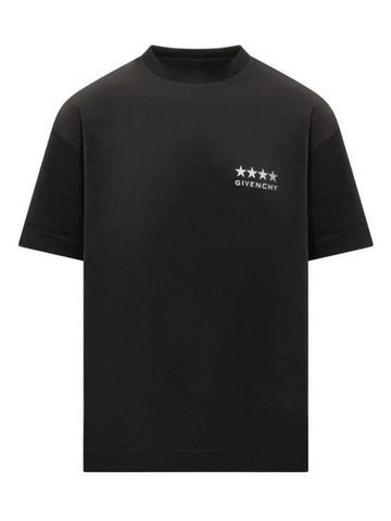 Logo Print Short Sleeve T-Shirt Black - GIVENCHY - BALAAN 1