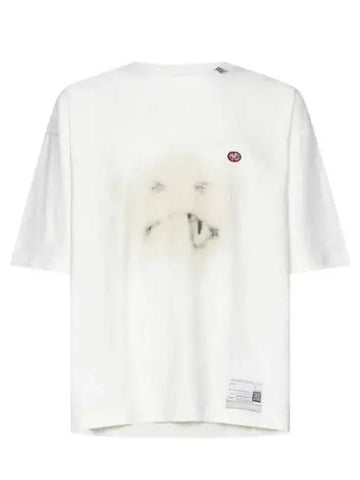 24 A12TS661 White Smiley Face Print Tee - MIHARA YASUHIRO - BALAAN 1