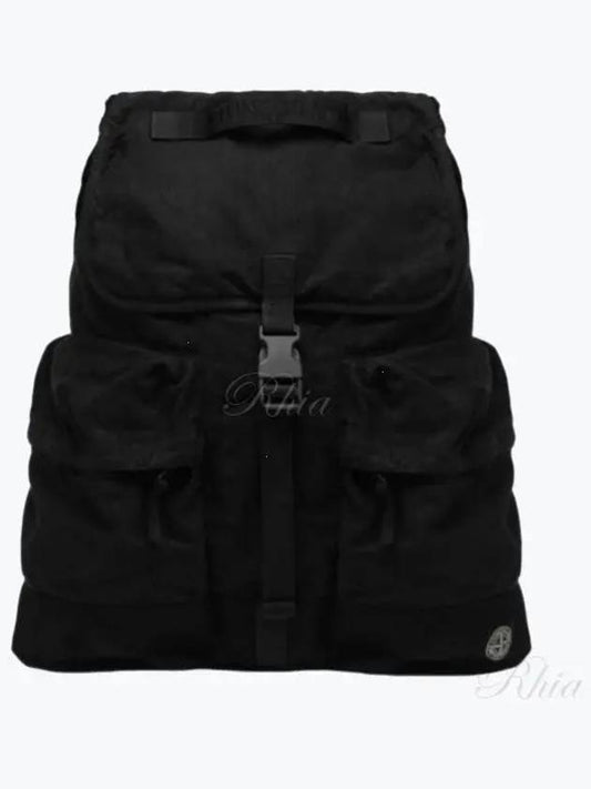 Wappen Patch Canvas Backpack Black - STONE ISLAND - BALAAN 2