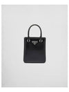 Triangle Logo Brushed Leather Small Tote Bag Black - PRADA - BALAAN 2