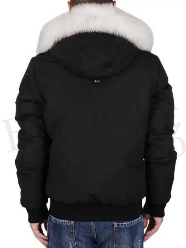 Men's Ballistic Bomber Jacket White Fox Fur Black - MOOSE KNUCKLES - BALAAN 10