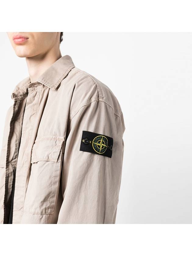 Old Treatment Over Long Sleeve Shirt Dove Grey - STONE ISLAND - BALAAN 7