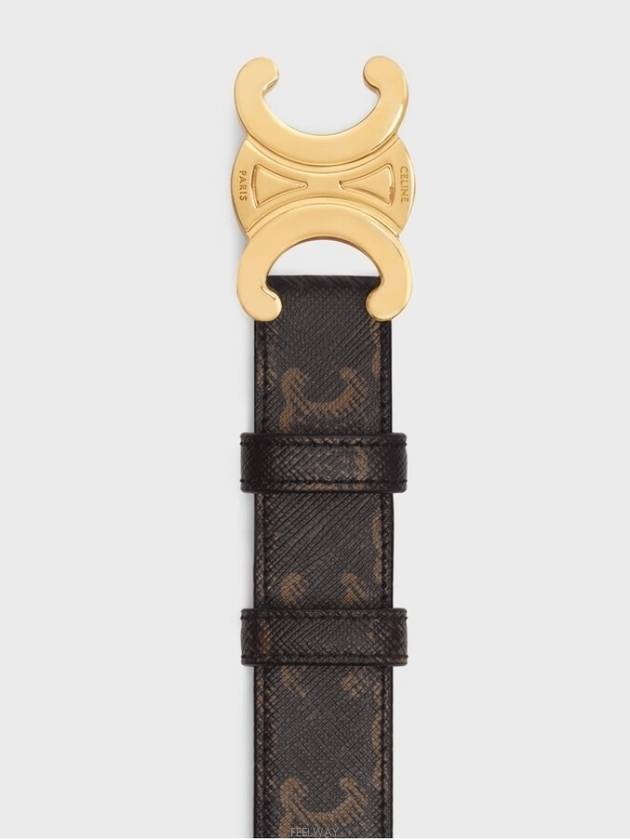 Monogram Triomphe Buckle Medium Leather Belt Tan - CELINE - BALAAN 3