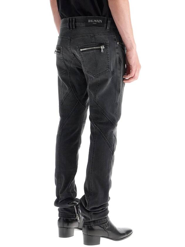 Men s Slim Fit Biker Jeans Black - BALMAIN - BALAAN 4