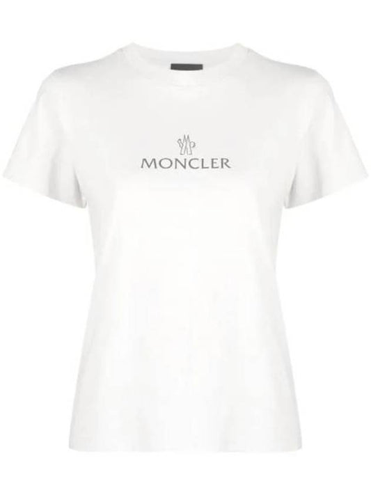 Logo Cotton Jersey Short Sleeve T-Shirt Light Grey - MONCLER - BALAAN 1