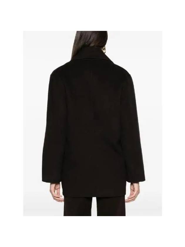 Women's Wool Double Peacoat Espresso - TOTEME - BALAAN 4