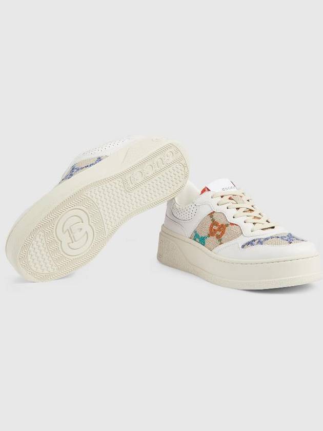 GG Embroider Low Top Sneakers White - GUCCI - BALAAN 4