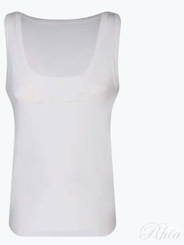 Women's Embroidered Logo Sleeveless White - MONCLER - BALAAN 2