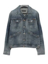 Classic Logo Tab Flap Pocket Denim Jacket Blue - TOM FORD - BALAAN 2