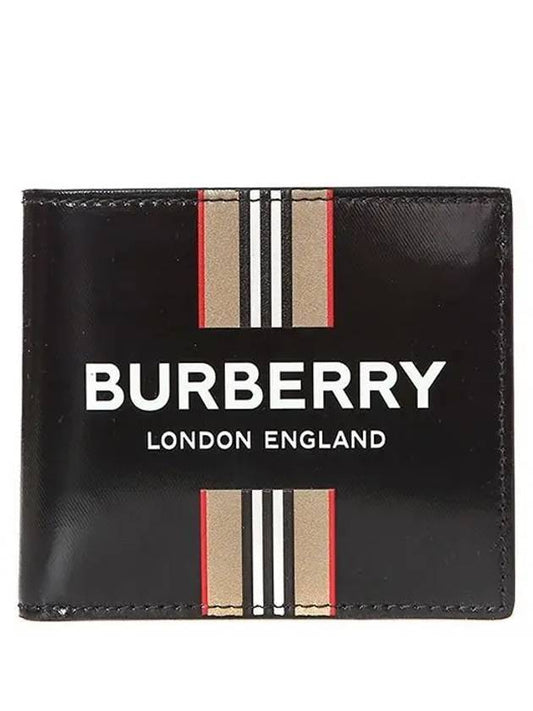 Striped Logo Bifold Wallet Black - BURBERRY - BALAAN 1