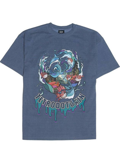 Overfit Dolphin Pigment  Short Sleeve T-Shirt Blue - FOREEDCLUB - BALAAN 2