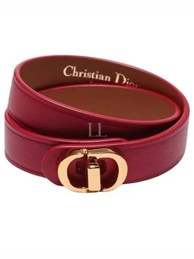 30 Montaigne Double Calfskin Bracelet Red - DIOR - BALAAN 2