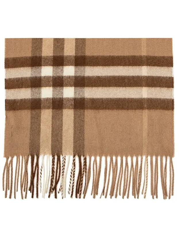 Classic Check Cashmere Scarf Mid Camel - BURBERRY - BALAAN.