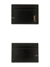 Tiny Monogram Shiny Leather Card Case Black - SAINT LAURENT - BALAAN 6