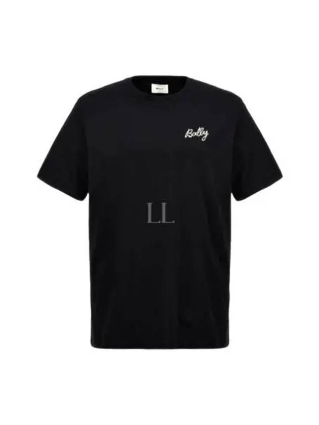 Embroidered Logo Short Sleeve T-Shirt Black - BALLY - BALAAN 2