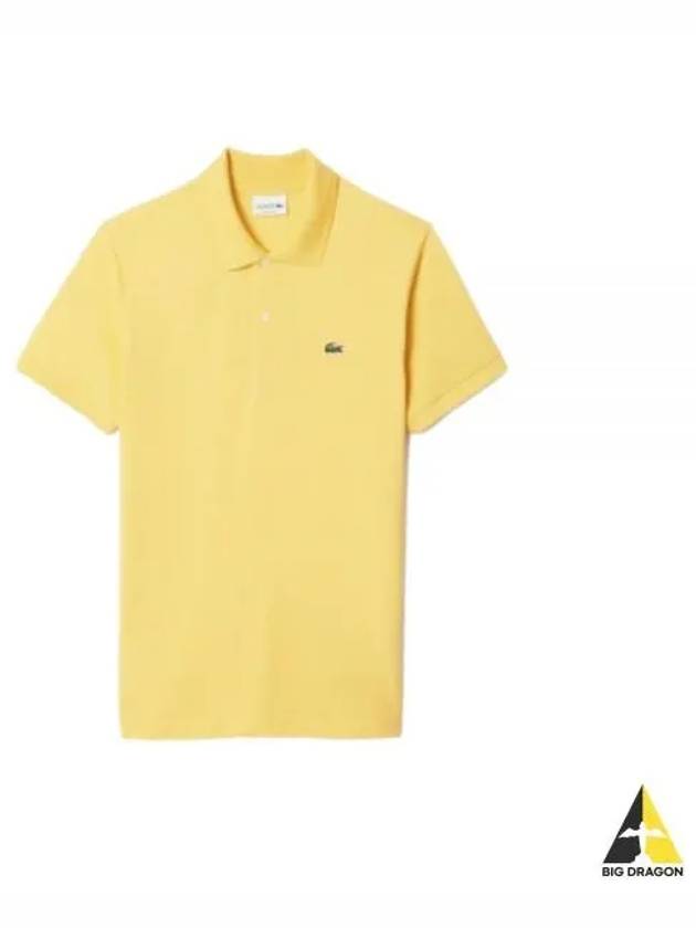 Men's Logo Classic Fit Cotton Short Sleeve Polo Shirt Yellow - LACOSTE - BALAAN 2