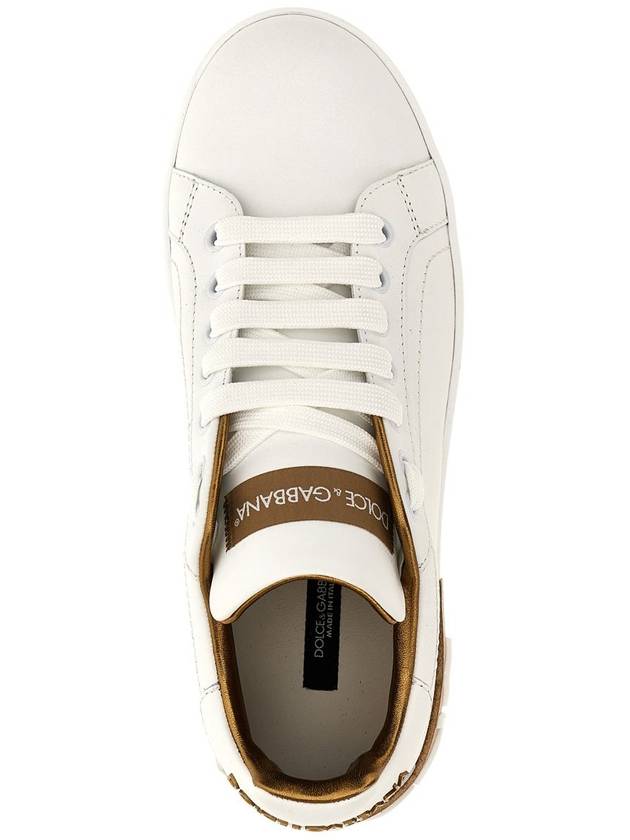 Metallic Logo Low Top Sneakers White - DOLCE&GABBANA - BALAAN 5