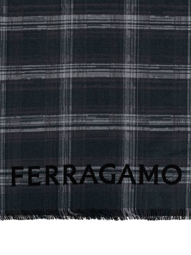 FERRAGAMO Wool Scarf, Men's, Grey - SALVATORE FERRAGAMO - BALAAN 4