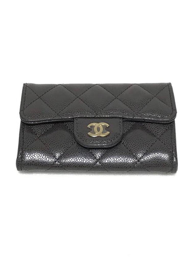 Classic flap card wallet caviar snap click brown gold plated AP0214 B10583 NZV54 - CHANEL - BALAAN 1