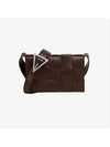 Cassette Intrecciato Small Leather Cross Bag Brown - BOTTEGA VENETA - BALAAN 3