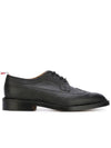 Men's Three Stripes Tab Pebble Grain Long Wing Sole Brogue Black - THOM BROWNE - BALAAN 2