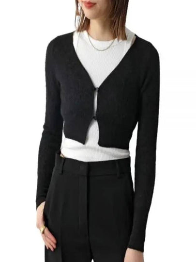 Le Alzou Cropped Cardigan Black - JACQUEMUS - BALAAN 2