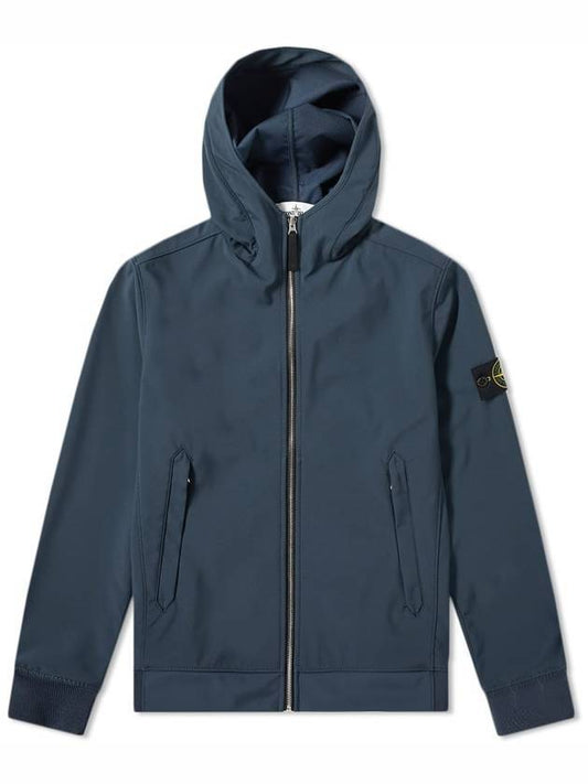 Men's Soft Shell Wappen Hooded Jacket Navy - STONE ISLAND - BALAAN 1