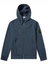 Men's Soft Shell Wappen Hooded Jacket Navy - STONE ISLAND - BALAAN 1