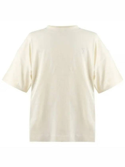 Logo Short Sleeve T-shirt Ivory - AMI - BALAAN 2