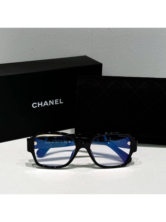 Glasses Classic Square Horn Rim Side Heart Logo - CHANEL - BALAAN 2