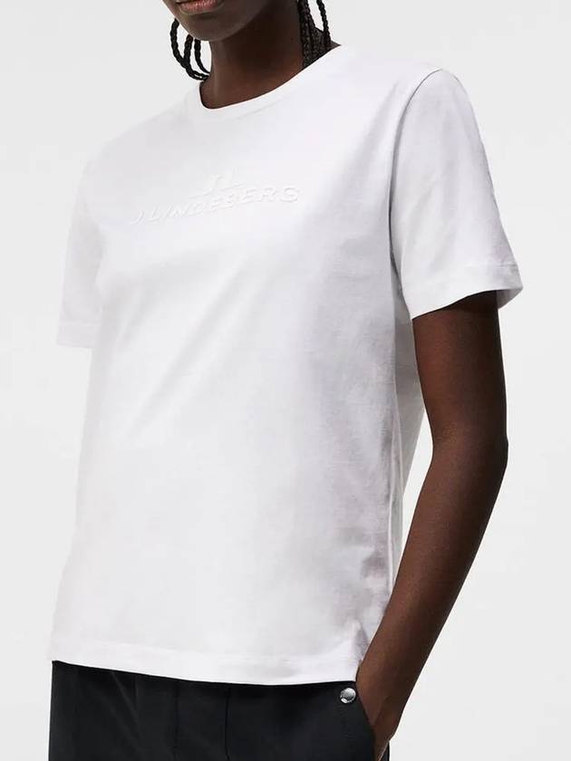 Alpha Logo Print Short Sleeve T-Shirt White - J.LINDEBERG - BALAAN 3