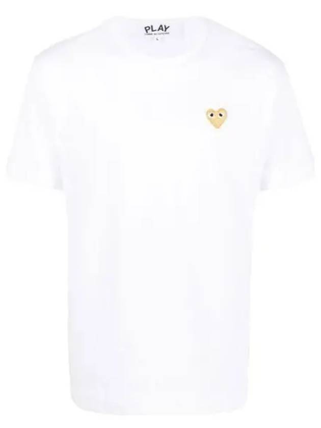 Small Gold Heart Wappen Short Sleeve T-Shirt White P1 T216 4 - COMME DES GARCONS - BALAAN 2