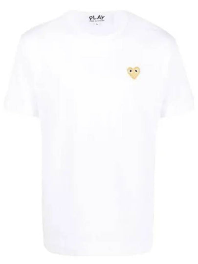 Small Gold Heart Wappen Short Sleeve T-Shirt White P1 T216 4 - COMME DES GARCONS - BALAAN 2