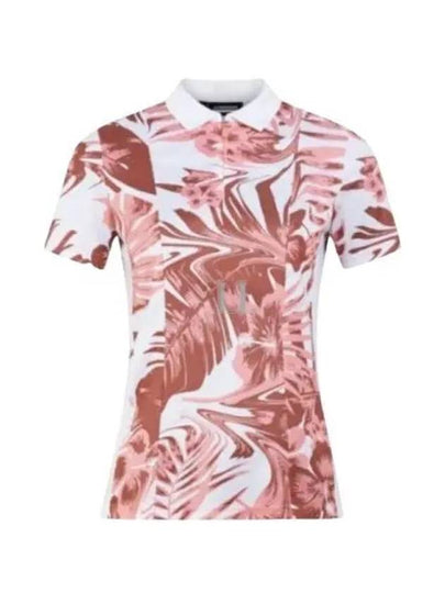 Women's Evelina Print Polo Shirt Pink - J.LINDEBERG - BALAAN 2