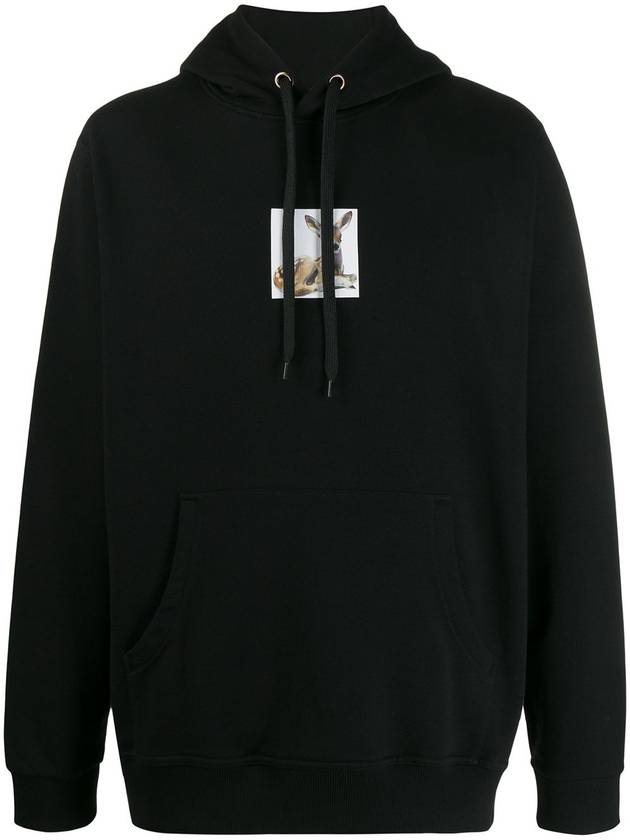 Deer Print Hoodie Black - BURBERRY - BALAAN 1