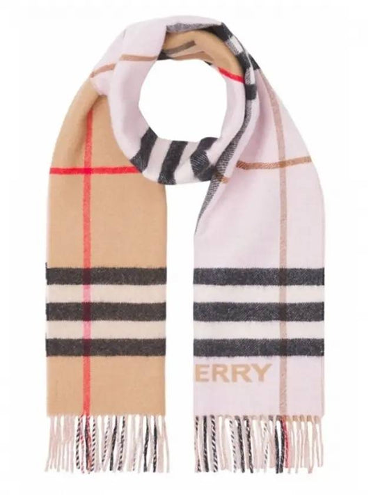 Contrast Check Cashmere Muffler - BURBERRY - BALAAN 1