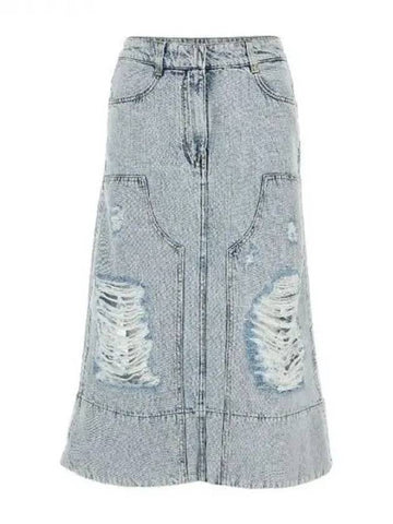 Destroyed Denim Skirt - GIVENCHY - BALAAN 1