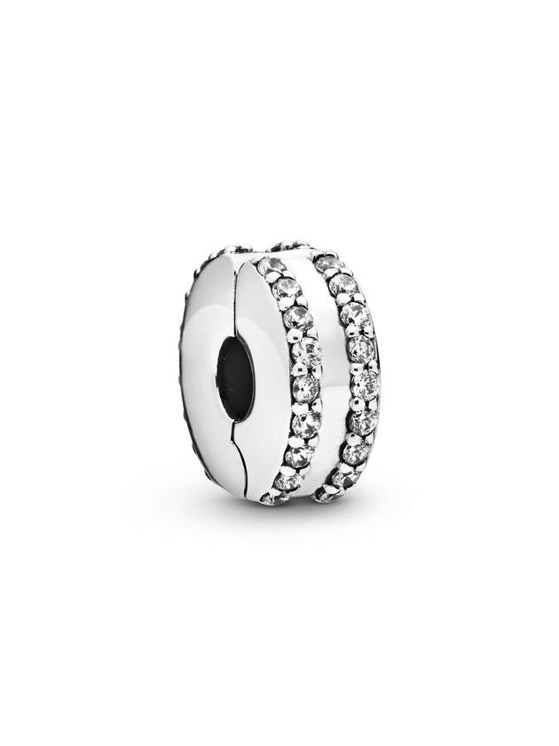 Double Lined Clip Charm Silver - PANDORA - BALAAN 1