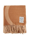 Monogram Logo Patch Jacquard Wool Muffler Brown - TOTEME - BALAAN.