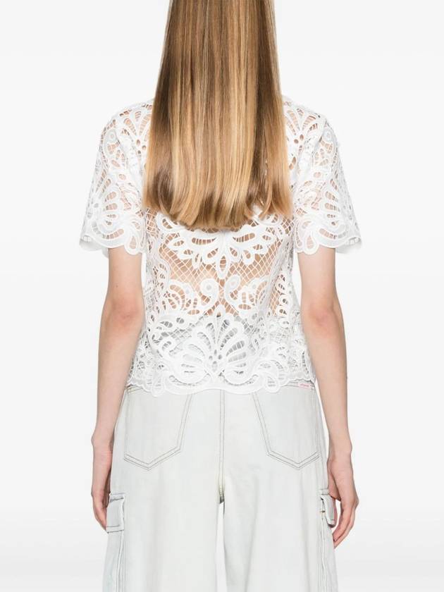 Guipure Lace Shirt White - SELF PORTRAIT - BALAAN 5