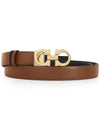 Reversible Gancini Leather Belt Black Sella - SALVATORE FERRAGAMO - BALAAN 5