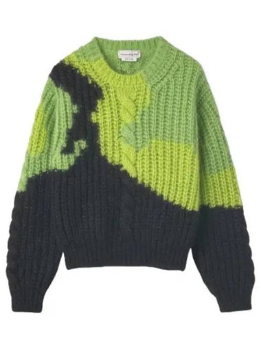 Mohair Punk Knit Sage Black - ALEXANDER MCQUEEN - BALAAN 1