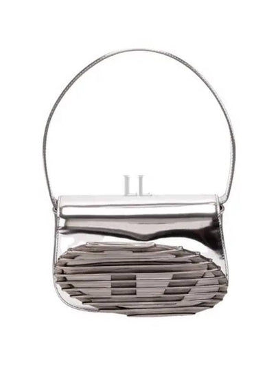 Women 1DR Metallic Leather Shoulder Bag Silver - DIESEL - BALAAN 2