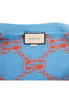 GG Intarsia Wool Cardigan Orange Light Blue - GUCCI - BALAAN 9