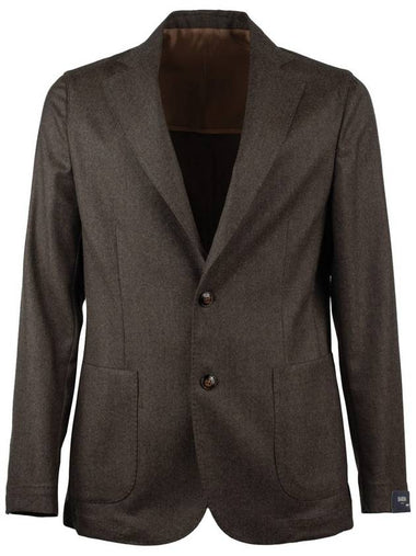 Barba Taupe Jacket In Virgin Wool - BARBA - BALAAN 1