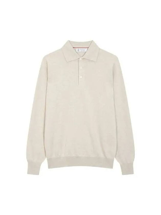 Shimaeul 8th Anniversary 10 ePoint 9 8 Men s Cashmere Easy Polo Knit Beige 270038 - BRUNELLO CUCINELLI - BALAAN 1