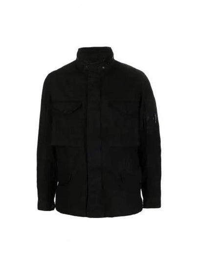 Cotton Blend Lens Wapen Zip-Up Jacket Black - CP COMPANY - BALAAN 2