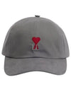 Embroidered Heart Logo Ball Cap Grey - AMI - BALAAN 2